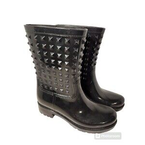 Vince Camuto Size 7.5 Waterproof Women's Boots Black Studs Chunky Heels Goth